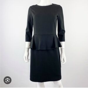 Brooks brothers Elegant Black Peplum sheath Dress size 8 EUC
